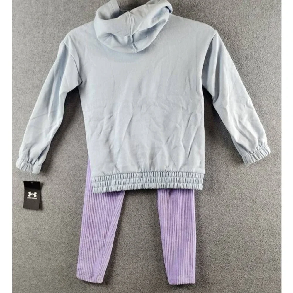 Under Armour Ribbed Velour Tunic Hoodie & Leggings Set Girls' 6 Lavender